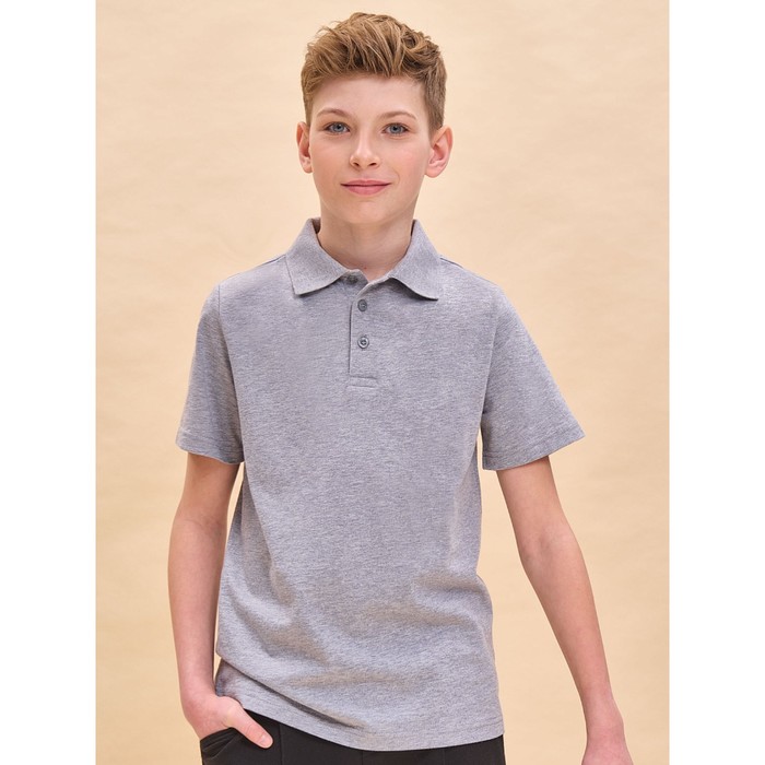 Футболка поло для мальчиков Pelican, рост 152 см, цвет серый - Фото 1