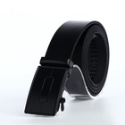 Ремень мужской, 120×3.5 см, металлическая пряжка автомат, регулируемая длина, чёрный - Фото 2