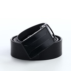 Ремень мужской, ширина 3.5 см, пряжка автомат, чёрный - Фото 3