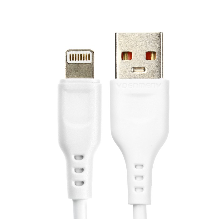 Кабель D-01L, Lightning - USB, 2.4 А, 1 м, белый - фото 51661881