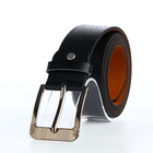 Ремень мужской, ширина 3.5 см, винт, пряжка металл, чёрный - Фото 1