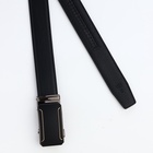 Ремень мужской, натуральная кожа, 120×3.6 см, пряжка автомат, чёрный - Фото 4