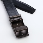 Ремень мужской, натуральная кожа, 120×3.6 см, пряжка автомат, чёрный - Фото 5