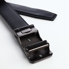 Ремень мужской, регулируемая длина, ширина 3.6 см, пряжка автомат, чёрный - Фото 5