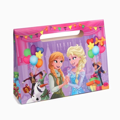 Пакет подарочный-коробка, подарочная упаковка «Поздравляю!», 40×30×12 см, Холодное сердце