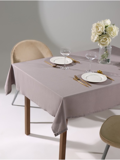 Скатерть «Этель» ECO, 136×300 см, 70% хлопок, 30% лён, 190 г/м², серая