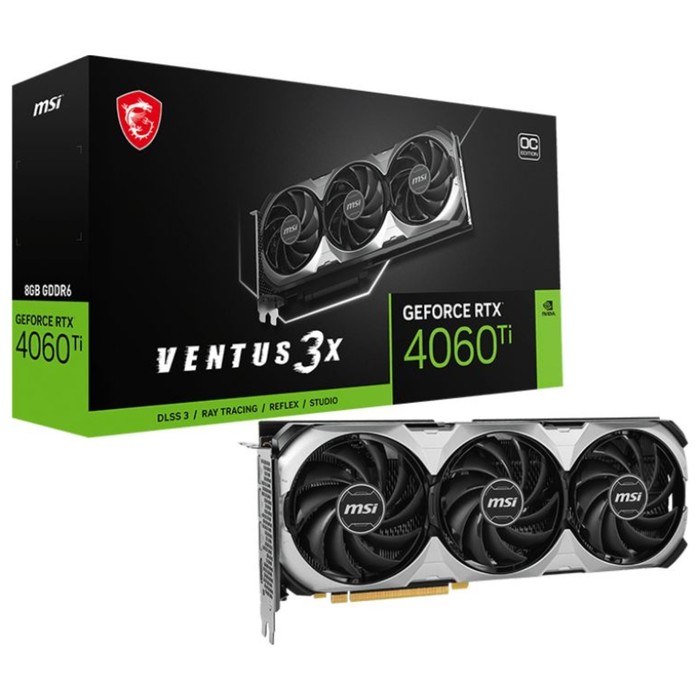 Видеокарта MSI PCI-E 4.0 RTX 4060 TI VENTUS 3X E 8G OC NVIDIA GeForce RTX 4060TI 8Gb 128bit   107745 - фото 51659158