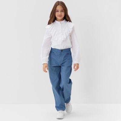 Джинсы для девочки MINAKU: Jeans collection, синие, рост 122 см