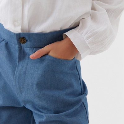 Джинсы для девочки MINAKU: Jeans collection, синие, рост 134 см