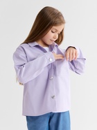 Рубашка детская MINAKU: Jeans collection, цвет лавандовый, рост 128 см - Фото 2