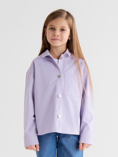 Рубашка для девочки MINAKU: Jeans collection, лавандовая, рост 134 см
