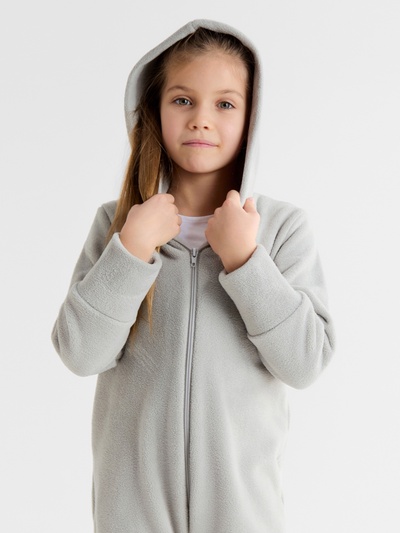 Комбинезон флисовый детский MINAKU: Fleece Soft, серый, рост 92-98 см
