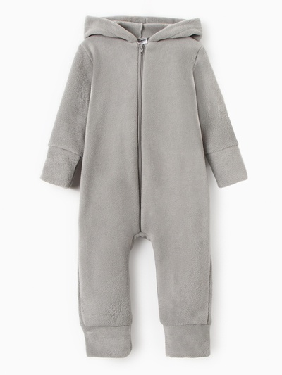 Комбинезон флисовый детский MINAKU: Fleece Soft, серый, рост 92-98 см