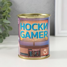 Подарочные носки в банке GAMER (внутри носки мужские, цвет чёрный)