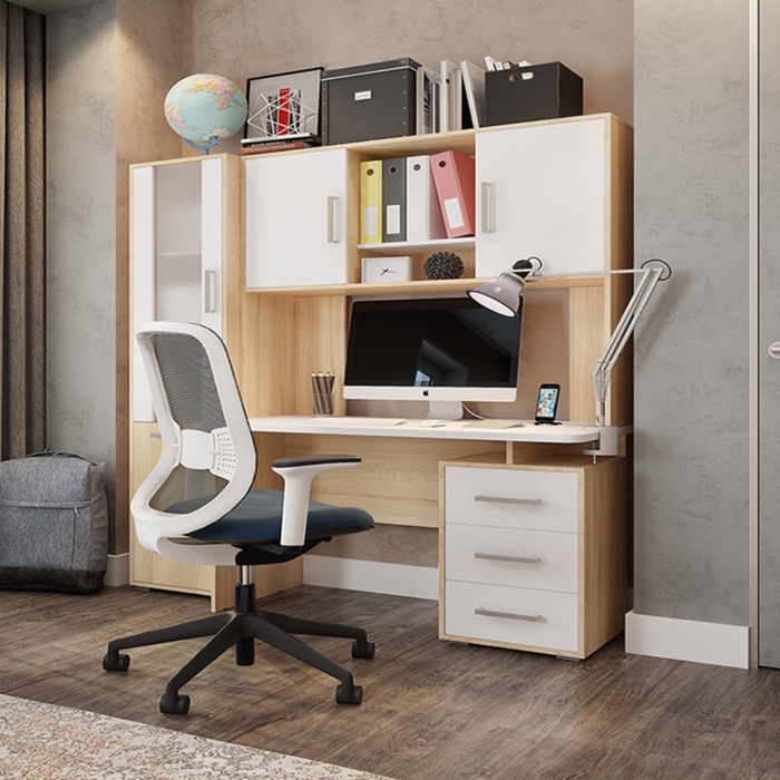 Стол компьютерный «Лайт К3», 1600×600×1800 мм, цвет дуб сонома/белый - Фото 1