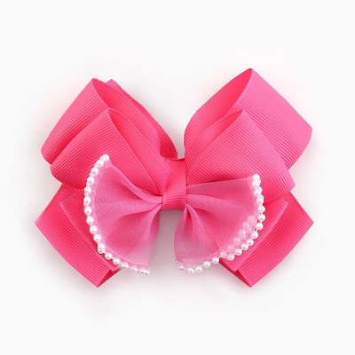 Бант для волос на заколке школьный, 11 см, Кошечка Мари