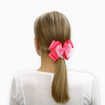 Бант для волос на заколке школьный, 11 см, Кошечка Мари
