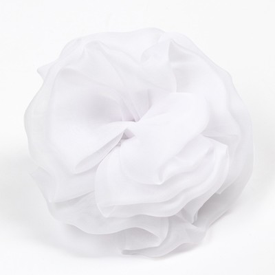 Бант для волос на резинке школьный, 13 см, белый, Кошечка Мари