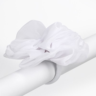 Бант для волос на резинке школьный, 13 см, белый, Кошечка Мари