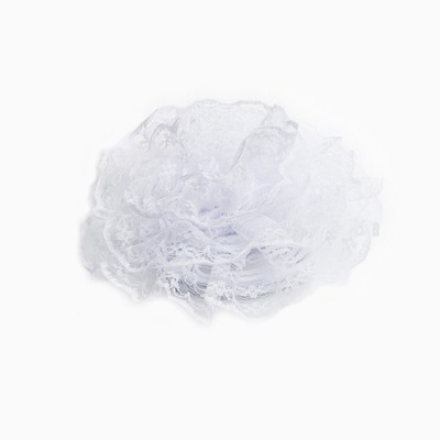 Бант для волос на резинке школьный, белый, 10.5 см, Кошечка Мари