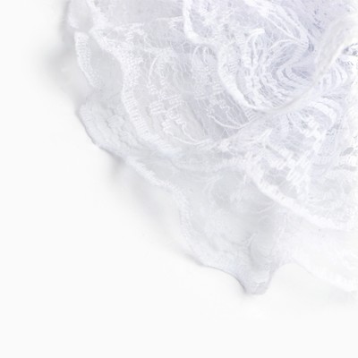 Бант для волос на резинке школьный, белый, 10.5 см, Кошечка Мари