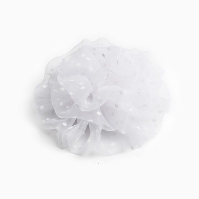 Бант для волос на резинке школьный, белый, 10 см, Кошечка Мари