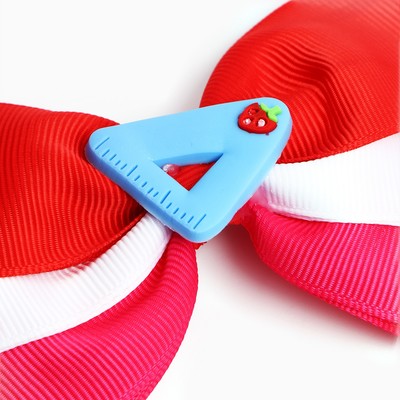 Бант для волос на заколке школьный, 12 см, Принцессы