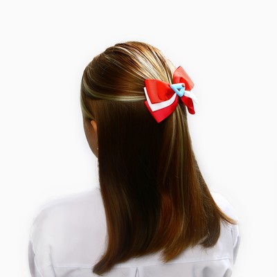 Бант для волос на заколке школьный, 12 см, Принцессы