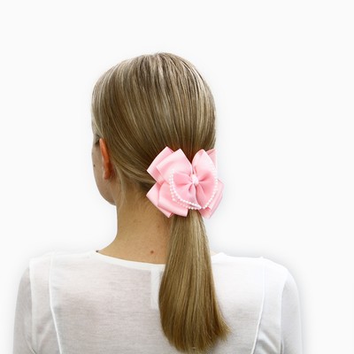 Бант для волос на заколке школьный, 11 см, Принцессы