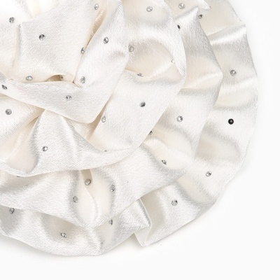 Бант для волос на резинке школьный, белый, 11 см, Принцессы