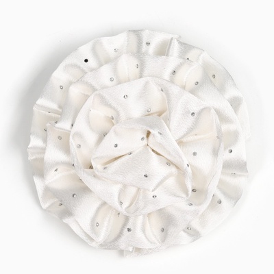 Бант для волос на резинке школьный, белый, 11 см, Принцессы