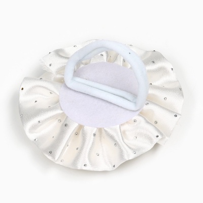 Бант для волос на резинке школьный, белый, 11 см, Принцессы