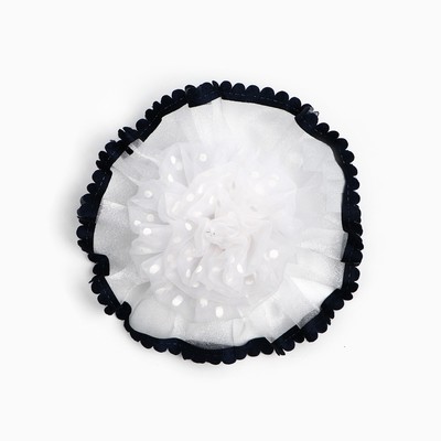 Бант для волос на резинке школьный, белый, 11 см, Принцессы