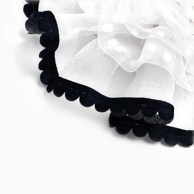 Бант для волос на резинке школьный, белый, 11 см, Принцессы