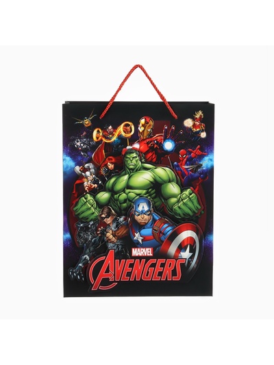 Пакет подарочный 3Д 40х31х11.5 см, Мстители