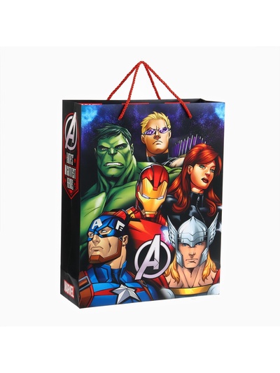 Пакет подарочный 3Д 40х31х11.5 см, Мстители