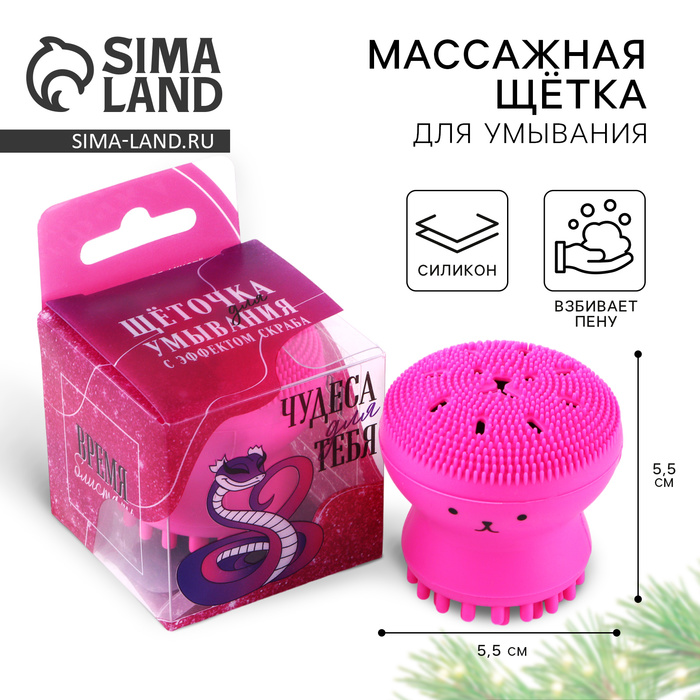 Щёточка для умывания «Новогодняя коллекция: Чудеса для тебя», 5,5 х 5,5 см - Фото 1