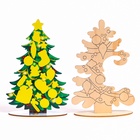 Роспись по дереву на новый год. Игровой набор для детей «Нарядные елочки», набор для творчества - Фото 11