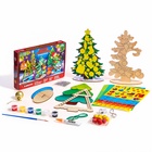 Роспись по дереву на новый год. Игровой набор для детей «Нарядные елочки», набор для творчества - Фото 4