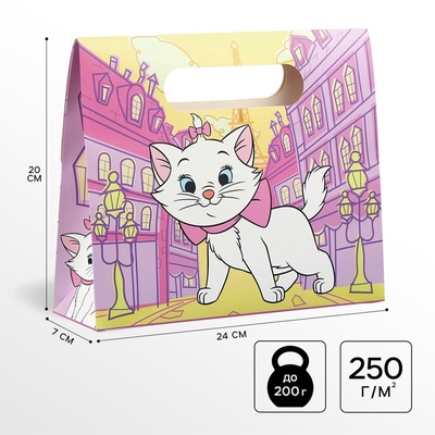 Пакет подарочный-коробка, Коты аристократы, 24×20×7 см