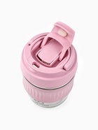 Стакан с крышкой «Осторожно, горячо», 350 мл, стекло, розовый - Фото 3