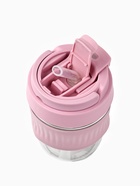Стакан с крышкой «Осторожно, горячо», 350 мл, стекло, розовый - Фото 4