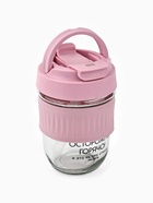 Стакан с крышкой «Осторожно, горячо», 350 мл, стекло, розовый - Фото 5