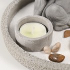 Японский сад камней настольный «Дзен. Хотей: ничего не говорю», со свечой, набор аксессуаров, d=16.5 см - Фото 3