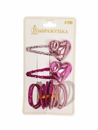 Набор для волос «Беатрис», 10 резинок 3 см, 2 заколки 5.5 см, сердце, розовый 10455004