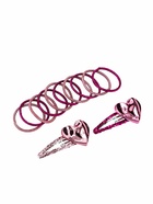 Набор для волос «Беатрис», 10 резинок 3 см, 2 заколки 5.5 см, сердце, розовый (комплект 2 шт) - фото 63608096