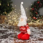 Игрушка мягкая «Дед Мороз в блестящем костюме» 35×16 см, красно-белый - Фото 4