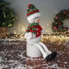 Игрушка мягкая «Снеговик в полосатом колпаке с длинными ножками» 48×23 см - Фото 2