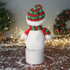 Игрушка мягкая «Снеговик в полосатом колпаке с длинными ножками» 48×23 см - Фото 3