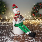 Игрушка мягкая «Снеговик с пуговками, длинные ножки» 44×20 см, красно-зелёный - Фото 2